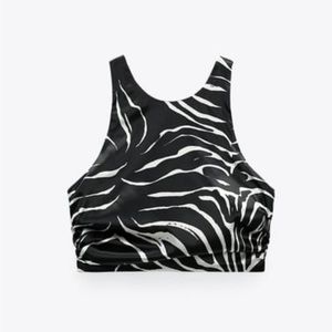 Zara zebra print crop top